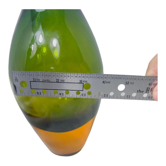 Murano Sommerso Vintage Green and Amber Glass Vase by Flavio Poli Seguso 1665-66 - Picture 8 of 10